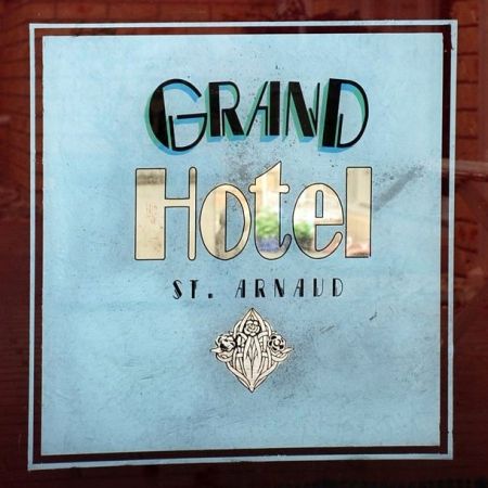 Gold Leaf Gilding on Glass using &#039;Distressed Mirror Effect&#039;, Grand Hotel, St. Arnaud, Victoria, Australia.