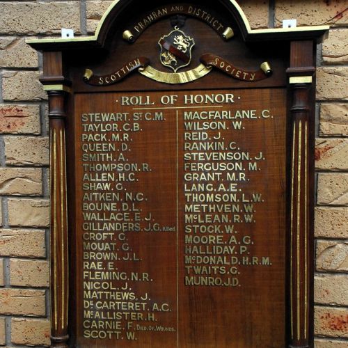 lettering honour boards Prahran and District Scottish Society Roll Of Honor Gold leaf gilded honour board 1