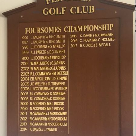 Gold Leaf Lettering on Honour Board - Flinders Golf Club