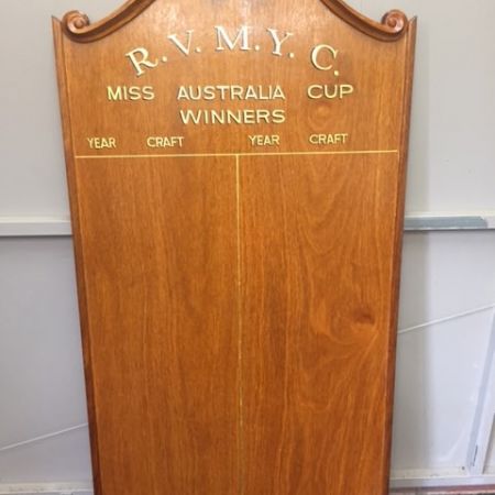 Gold Leaf Gilded Honour Board Lettering - Royal Victoria Motor Yacht Club