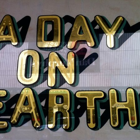 A Day On Earth - Gold Leaf Gilding On Glass Window Signs