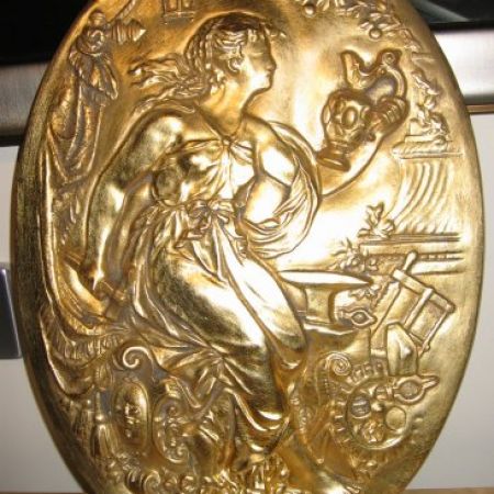24 Carat Gold Leaf Gilding of Decorative Shield